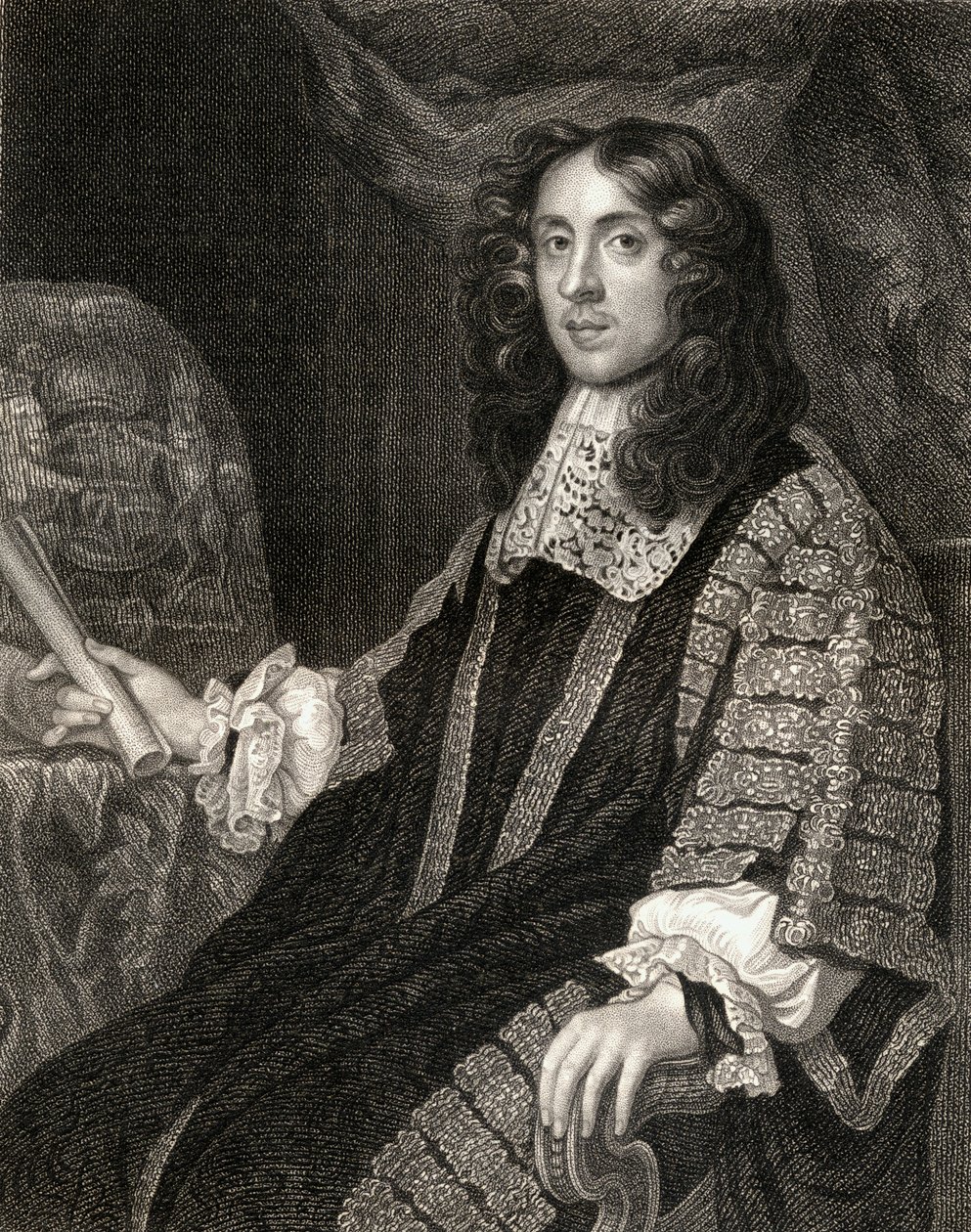 Portrét Heneage Finch (1621-82), z Lodges British Portraits, 1823 od English School