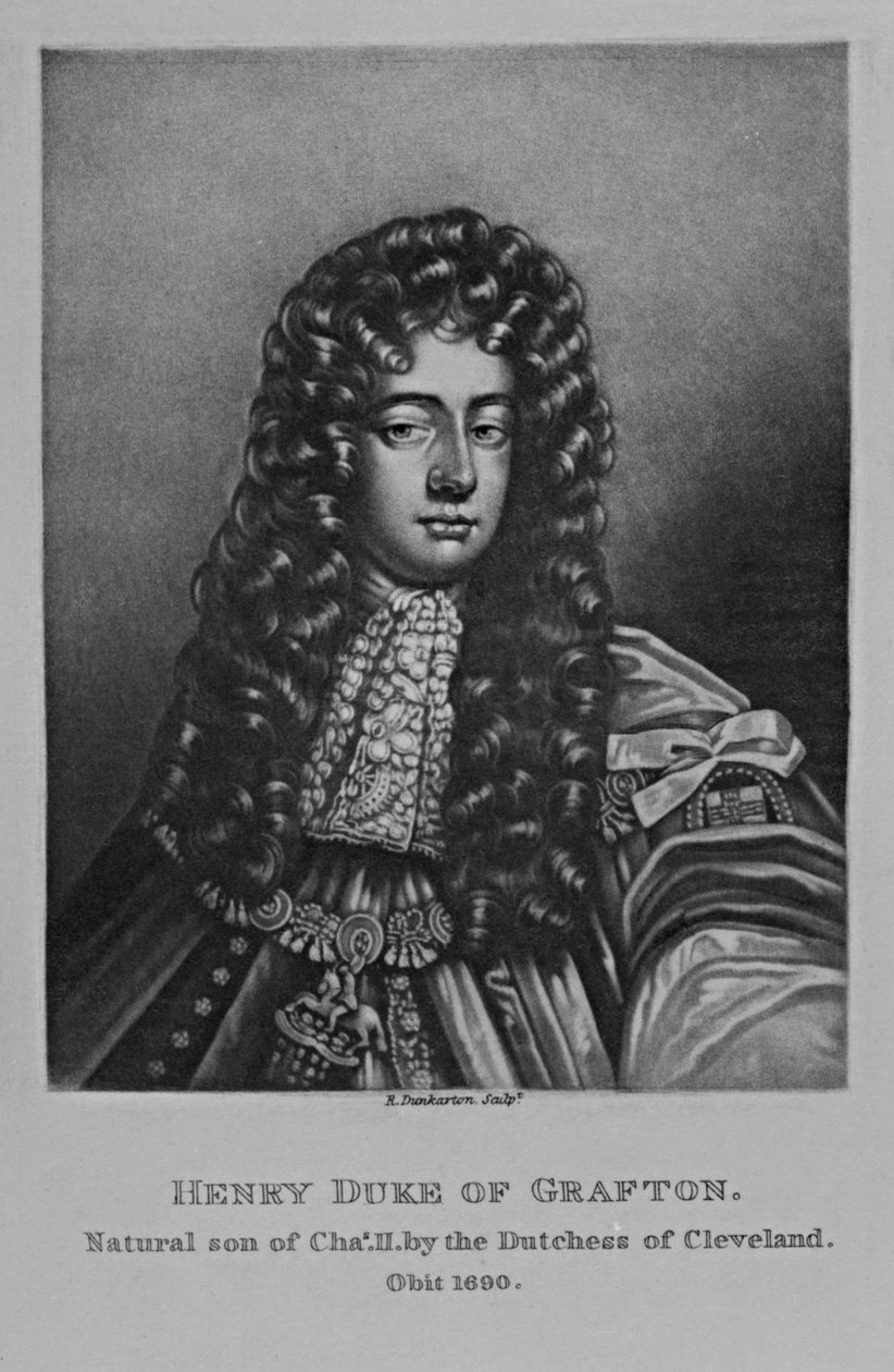 Portrét Henryho vévody z Graftonu, z „Postavy slavné v britské historii“, od Richarda Earloma a Charlese Turnera, 1815 od English School