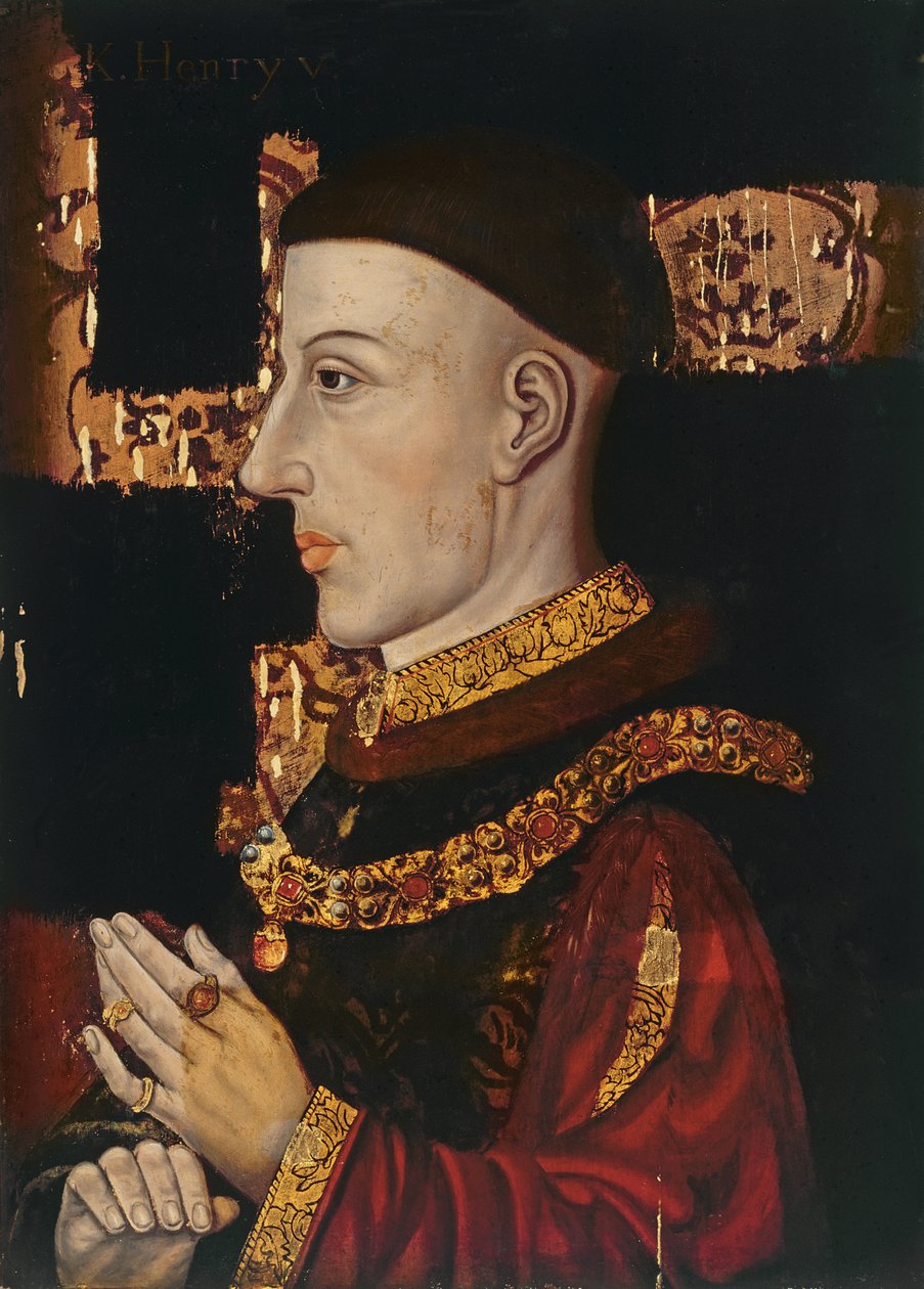 Portrét Jindřicha V. (1387-1422) (během restaurování) (viz 99913) od English School