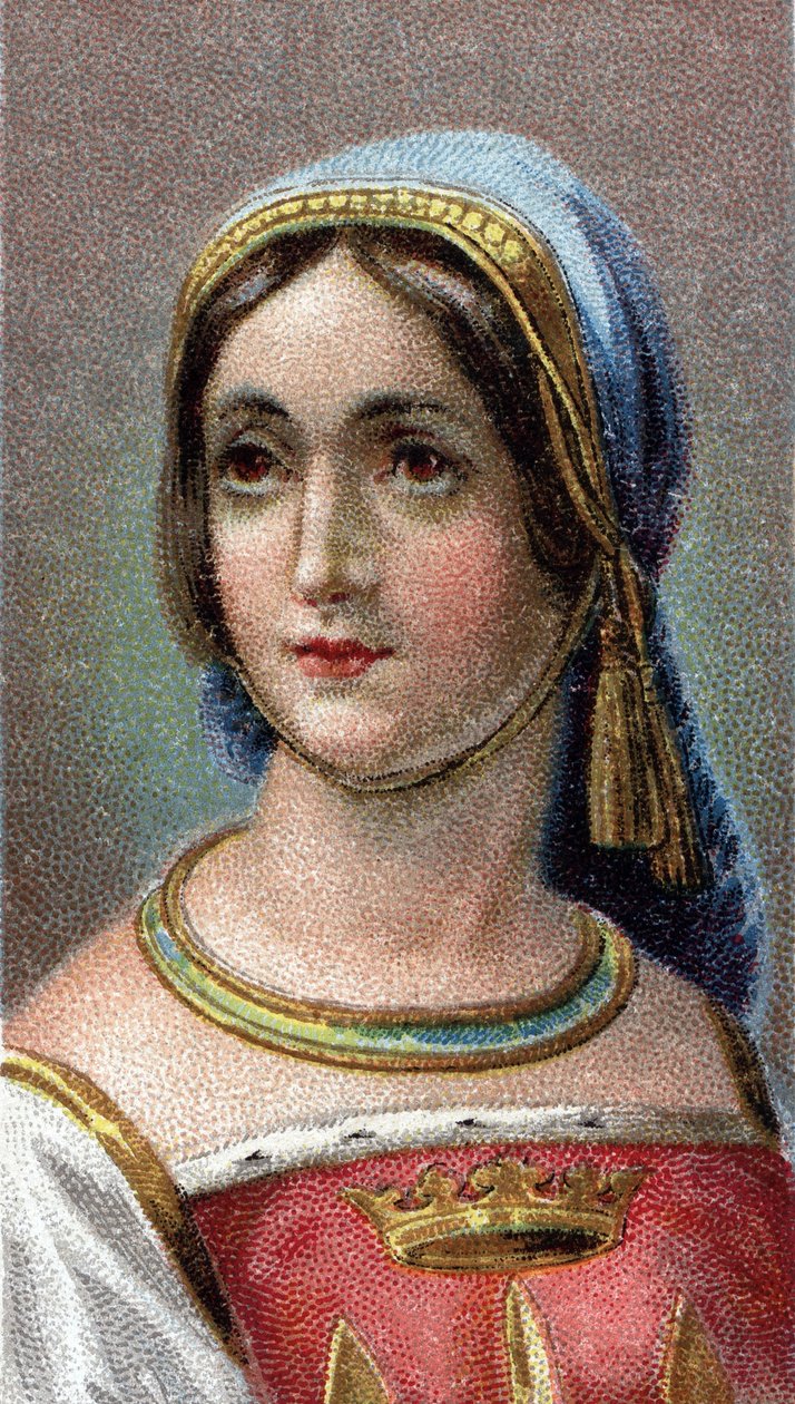Portrét Johanky z Arku (1412-1431) - Johanka z Arku (1412-1431) přezdívaná Panna z Orleans- Ze série „“ Leaders of Men““ – Chromolitografie – Anglická škola, 20. století – od English School