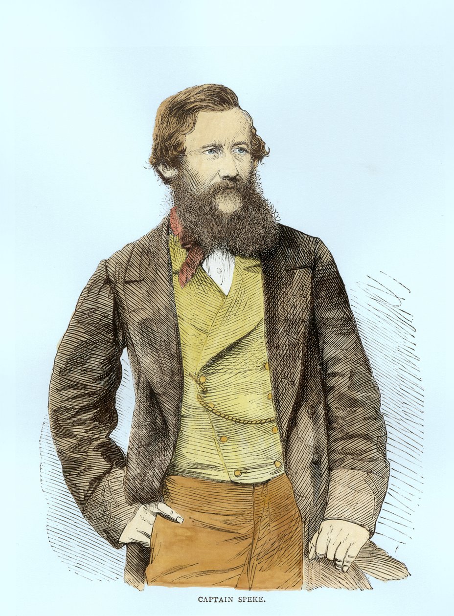 Portrét Johna Hanninga Spekeho (1827-64) (později kolorování) od English School