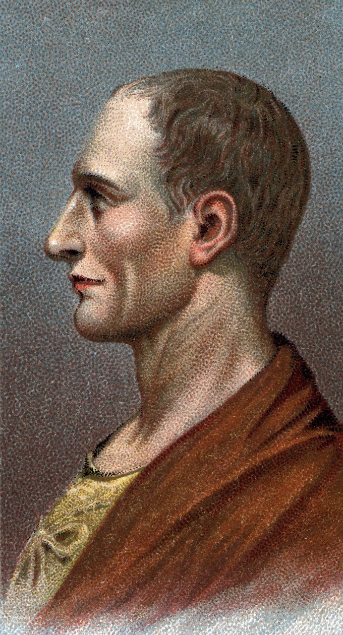 Portrét Julese Cesara - Julius Caesar - Ze série "" Leaders of Men "" - Chromolitografie - Anglická škola, 20. století - od English School