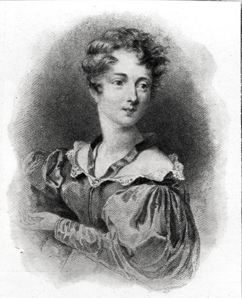 Portrét lady Caroline Lamb (nar. 1785) (litografie) (čb fotografie) od English School