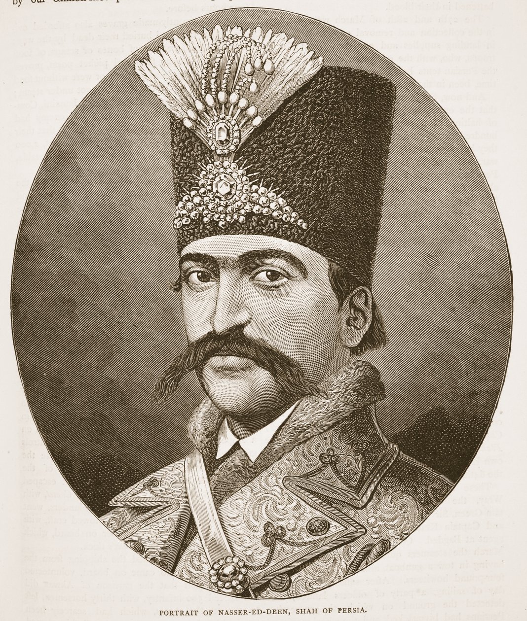 Portrét Násira-ed-Dína, perského šáha, ilustrace z knihy Cassells Illustrated History of England od English School