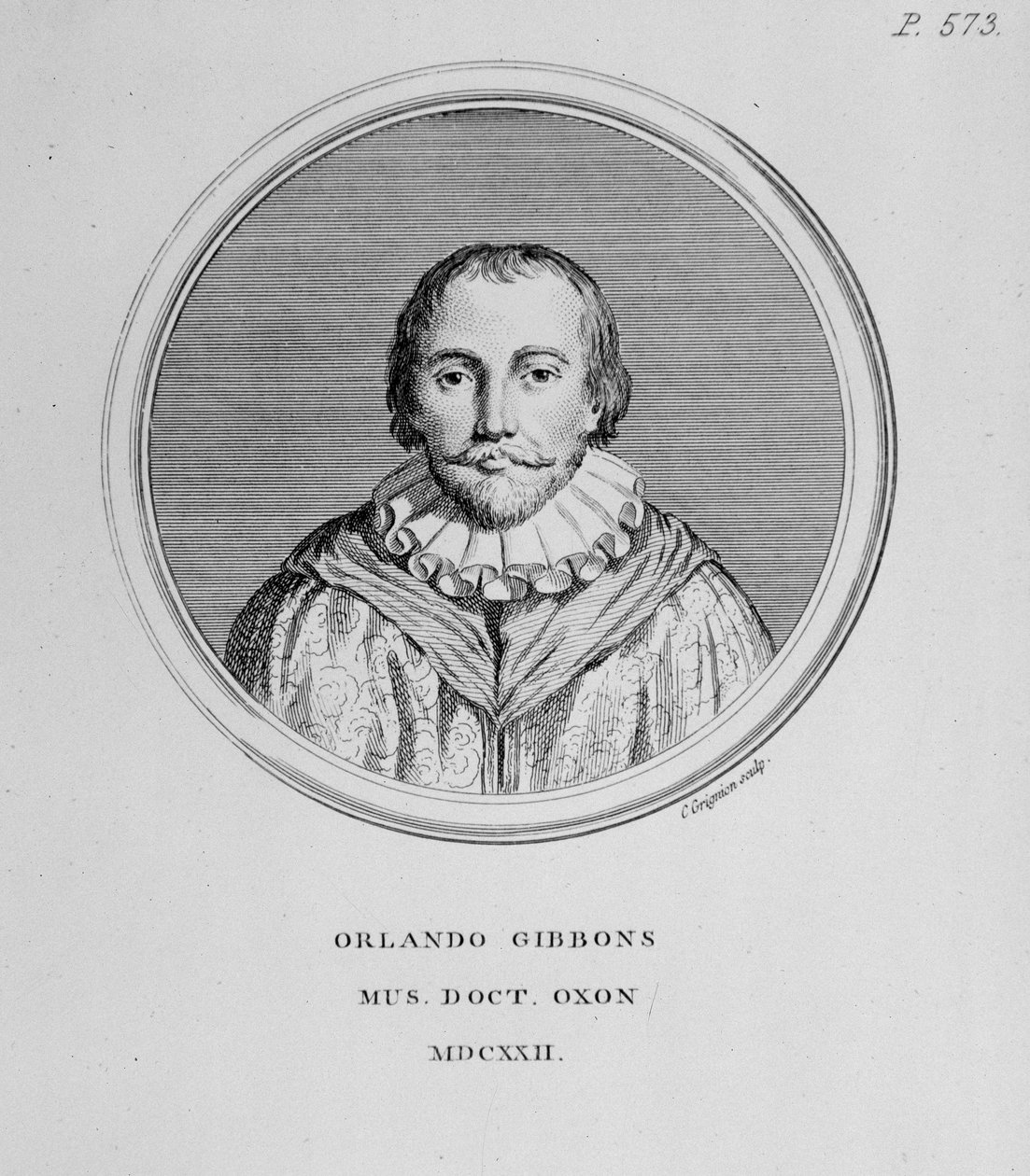 Portrét Orlanda Gibbonse (1583-1625), britského skladatele od English School