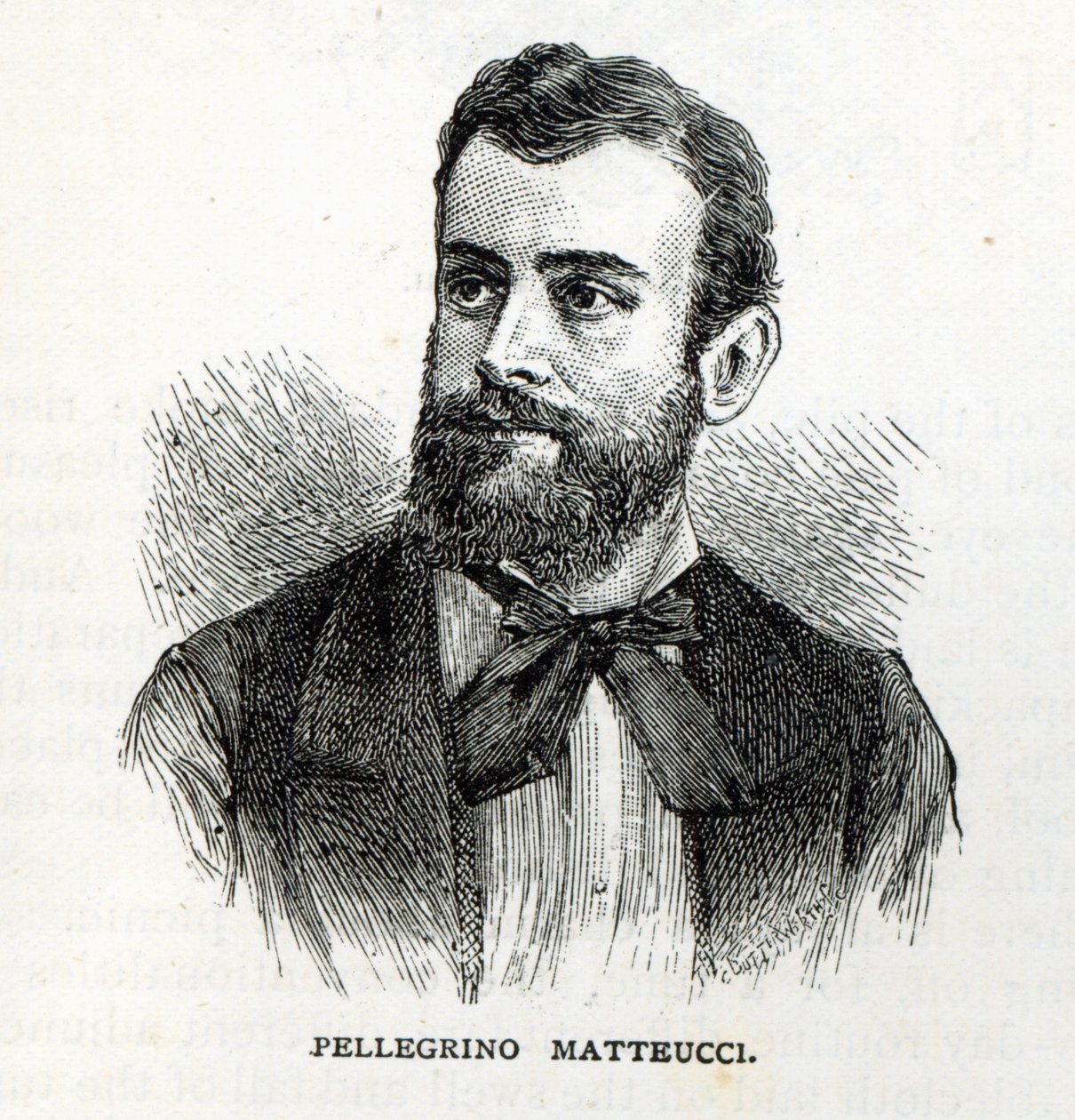 Portrét Pellegrina Matteucciho, z knihy "Volná hodina", 1888 od English School