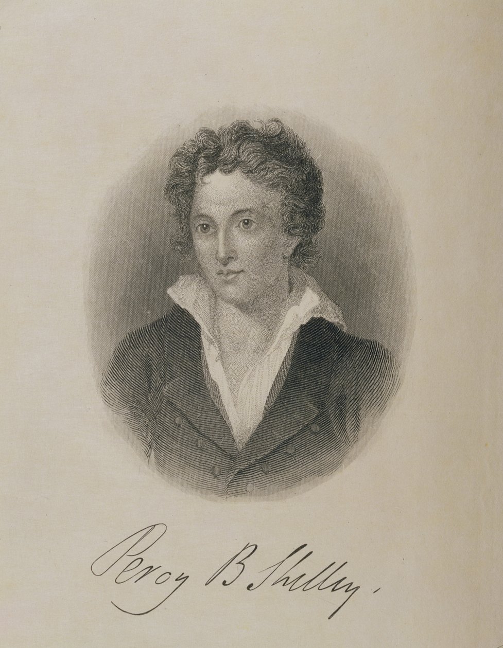 Portrét Percy Bysshe Shelley (1792-1822), od English School
