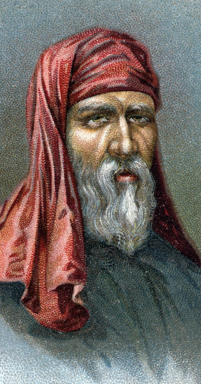 Portrét Plutarcha (43-120 n. l.) (chromolitograf) - anglická škola, 20. stol. od English School