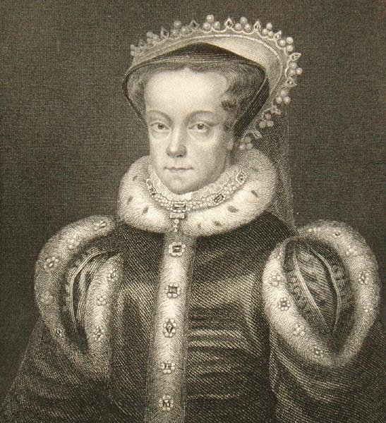 Portrét královny Marie I (rytina) od English School