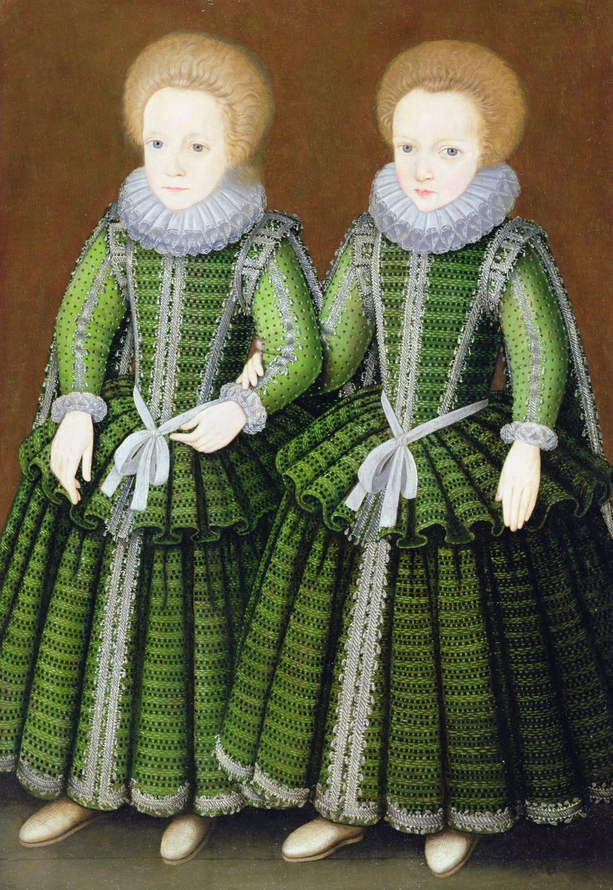Portrét Sarah a Elizabeth Poulettových z Hinton St. George, Somerset, kolem roku 1600 od English School
