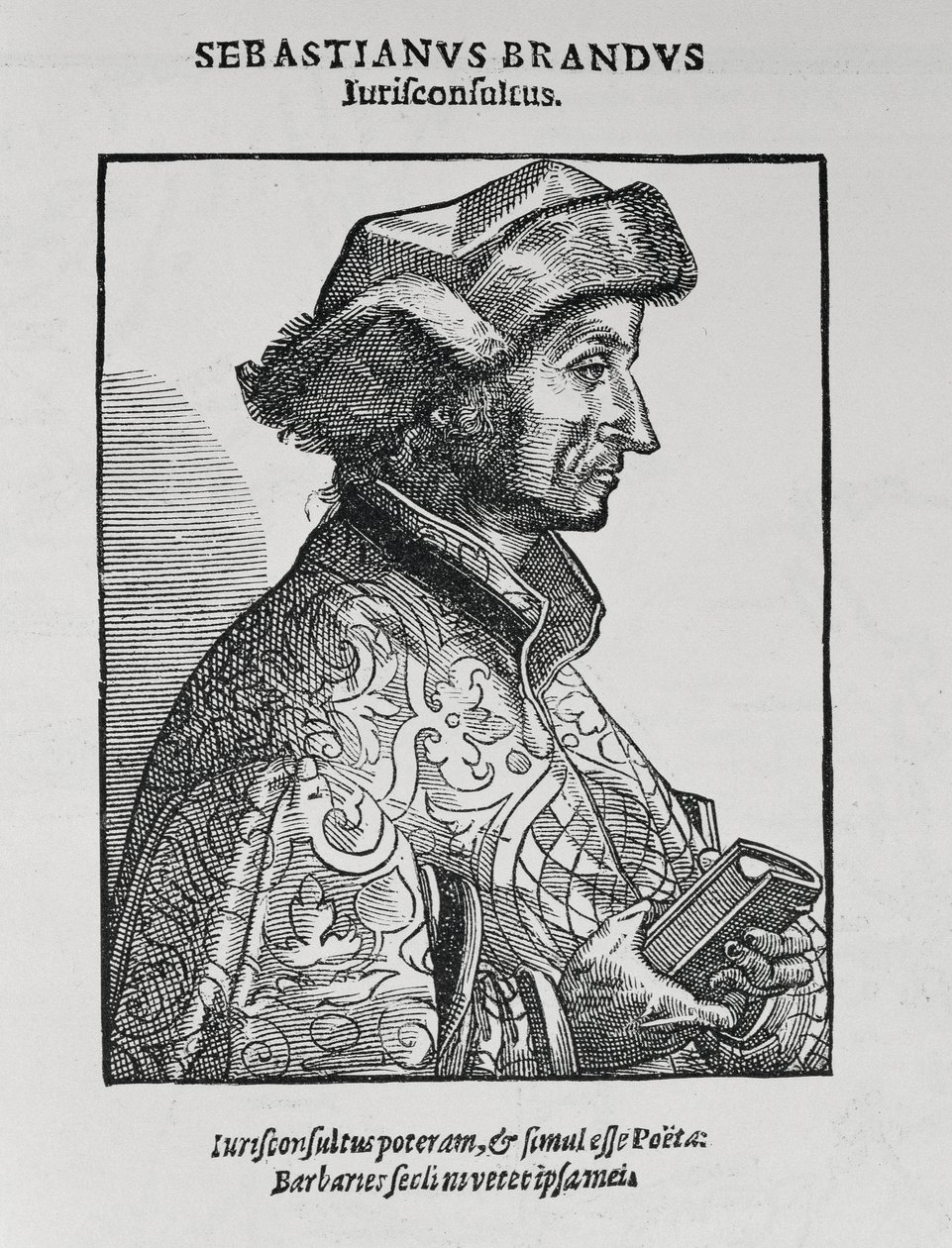 Portrét Sebastiana Branta (asi 1458-1521) z The Narrative and Critical History of America, editoval Justin Winsor, Londýn, 1886 od English School