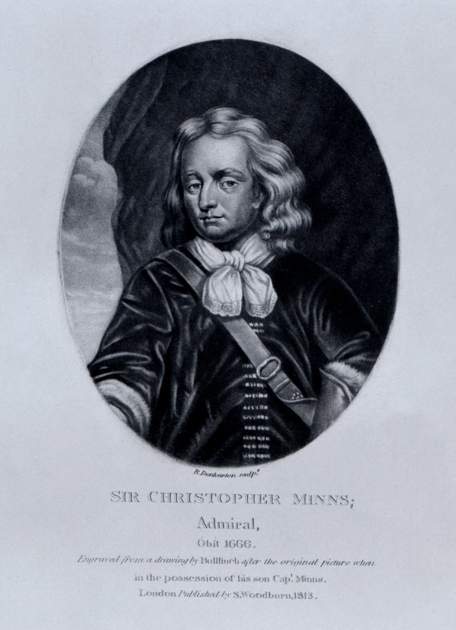 Portrét sira Christophera Minnse, z „Postavy slavné v britské historii“, od Richarda Earloma a Charlese Turnera, 1815 od English School