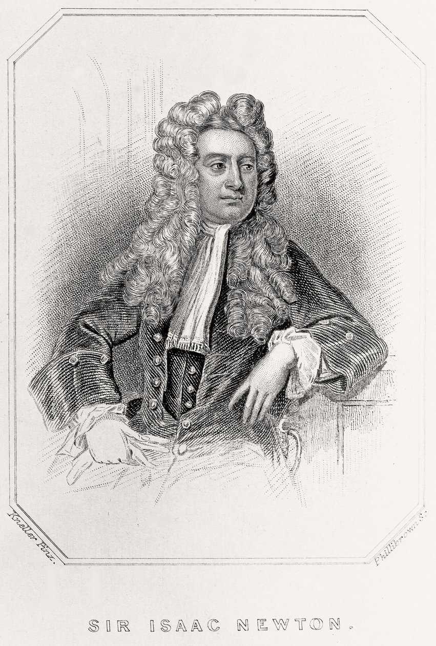 Portrét sira Isaaca Newtona, 1835 od English School