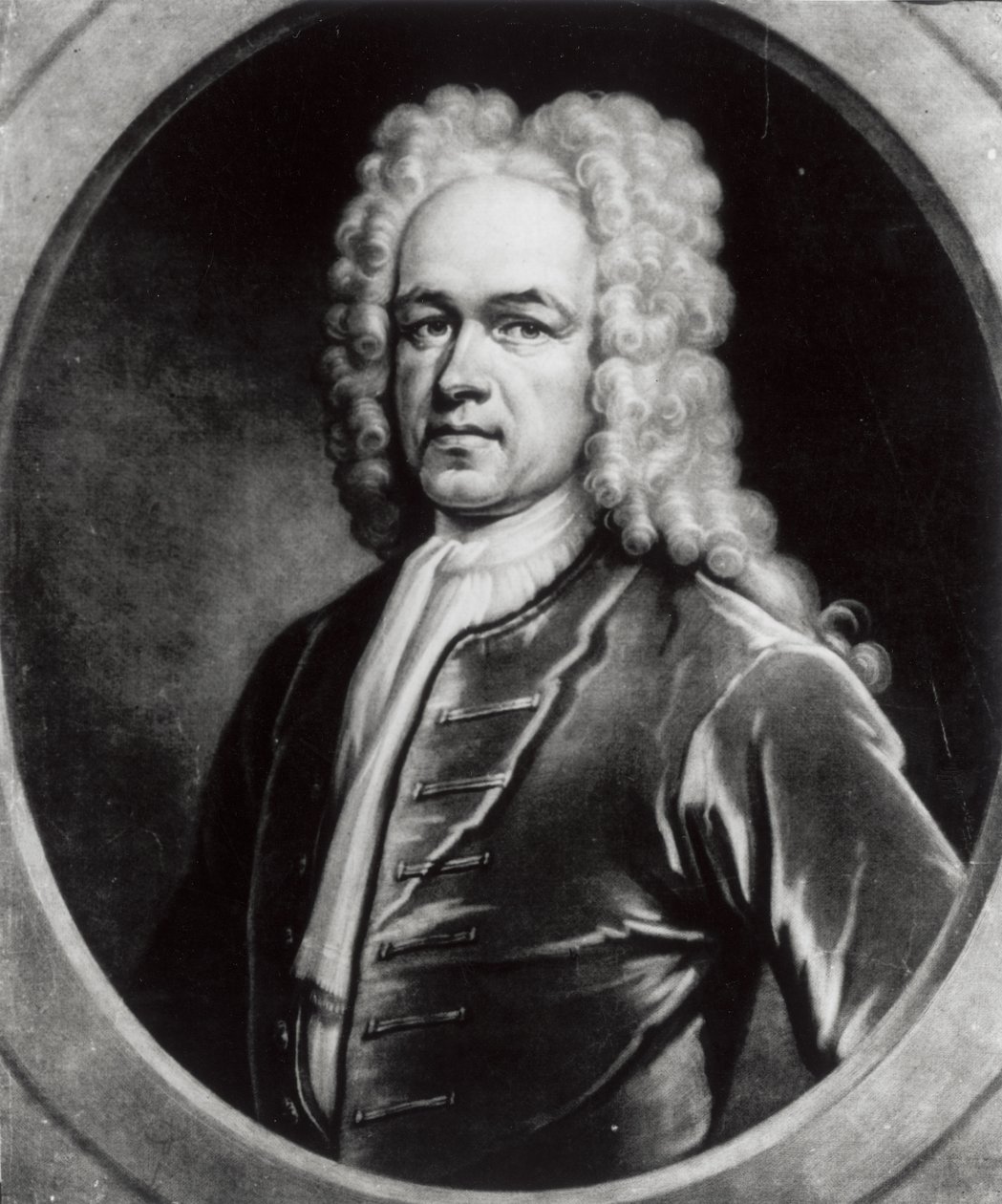 Portrét sira Johna Blunta (asi 1665-1733) (černobílá fotografie) od English School
