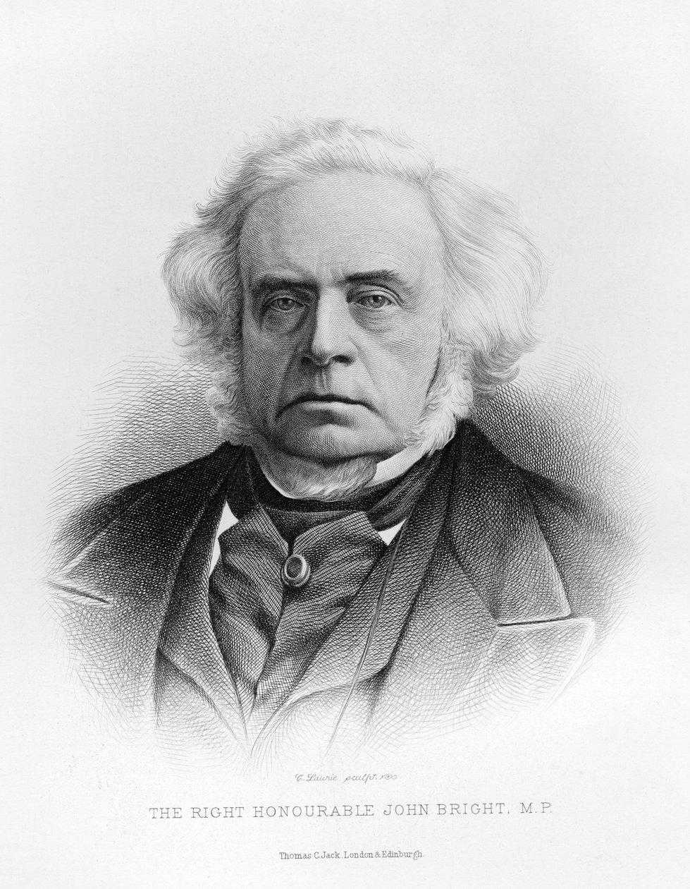 Portrét pravého ctihodného Johna Brighta (rytina) (černobílá fotografie) od English School