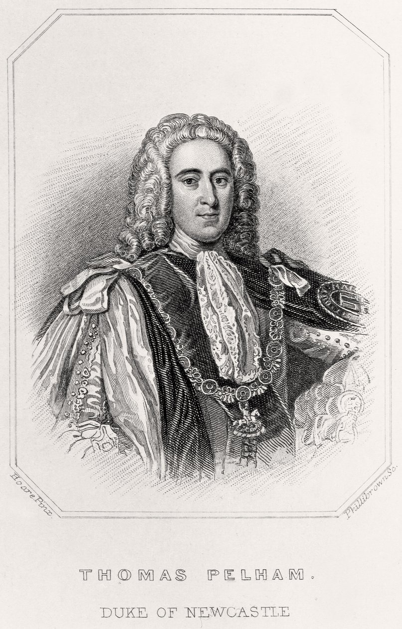 Portrét Thomase Pelhama, vévody z Newcastlu, 1835 od English School