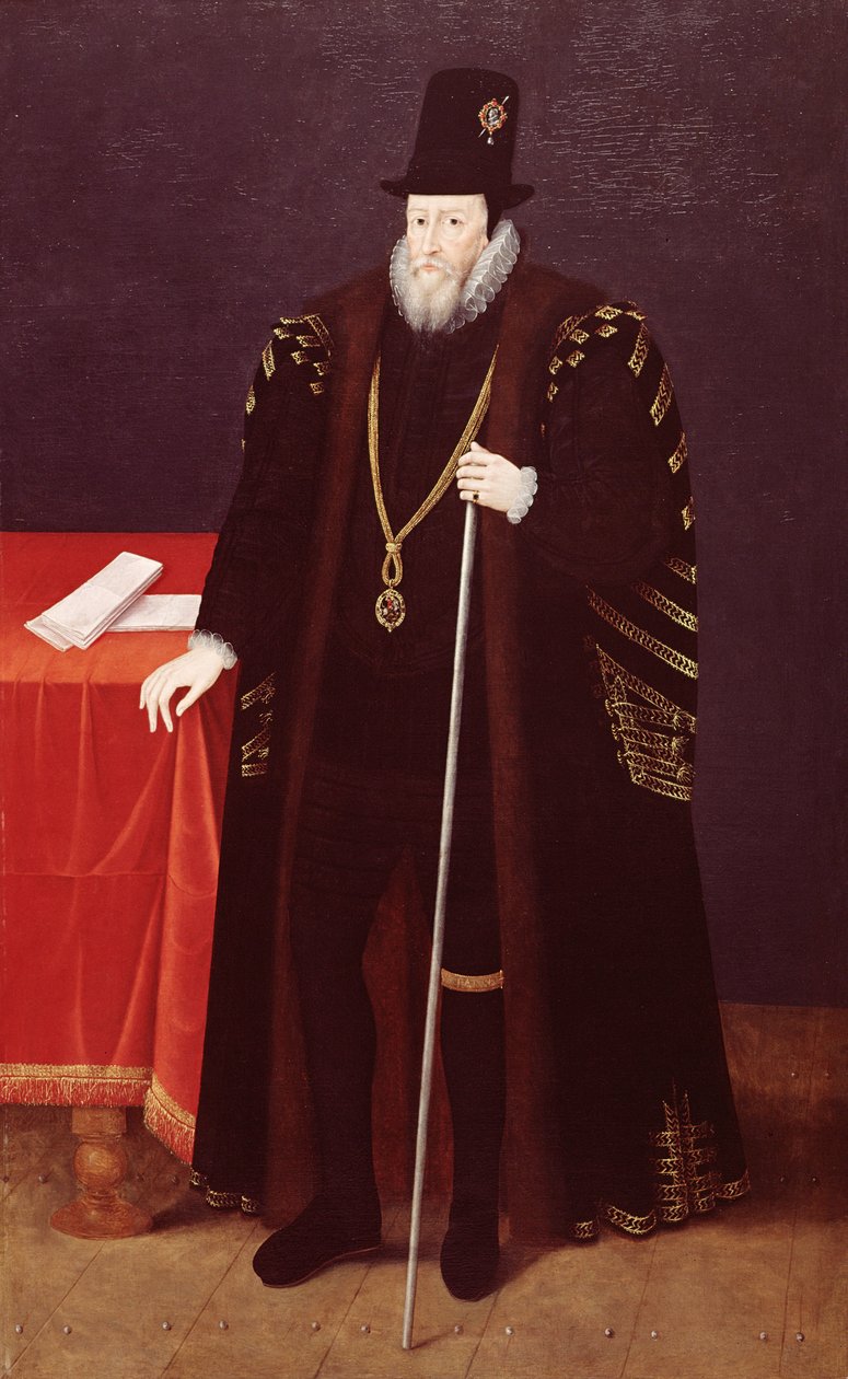 Portrét Williama Cecila, 1. barona Burghleyho (1520-98) Lord High Treasurer od English School