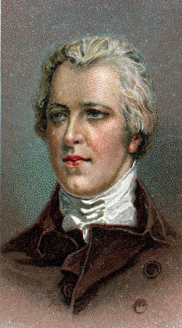 Portrét Williama Pitta mladšího (1759-1806) - Portrét Williama Pitta mladšího (1759-1806) - Ze série ""Vůdci mužů""" - Chromolitografie - Anglická škola, 20. století - od English School