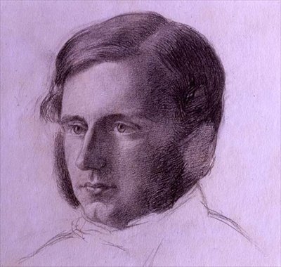 Portrét gentlemana, kolem roku 1840 (černá křída na papíře) od English School