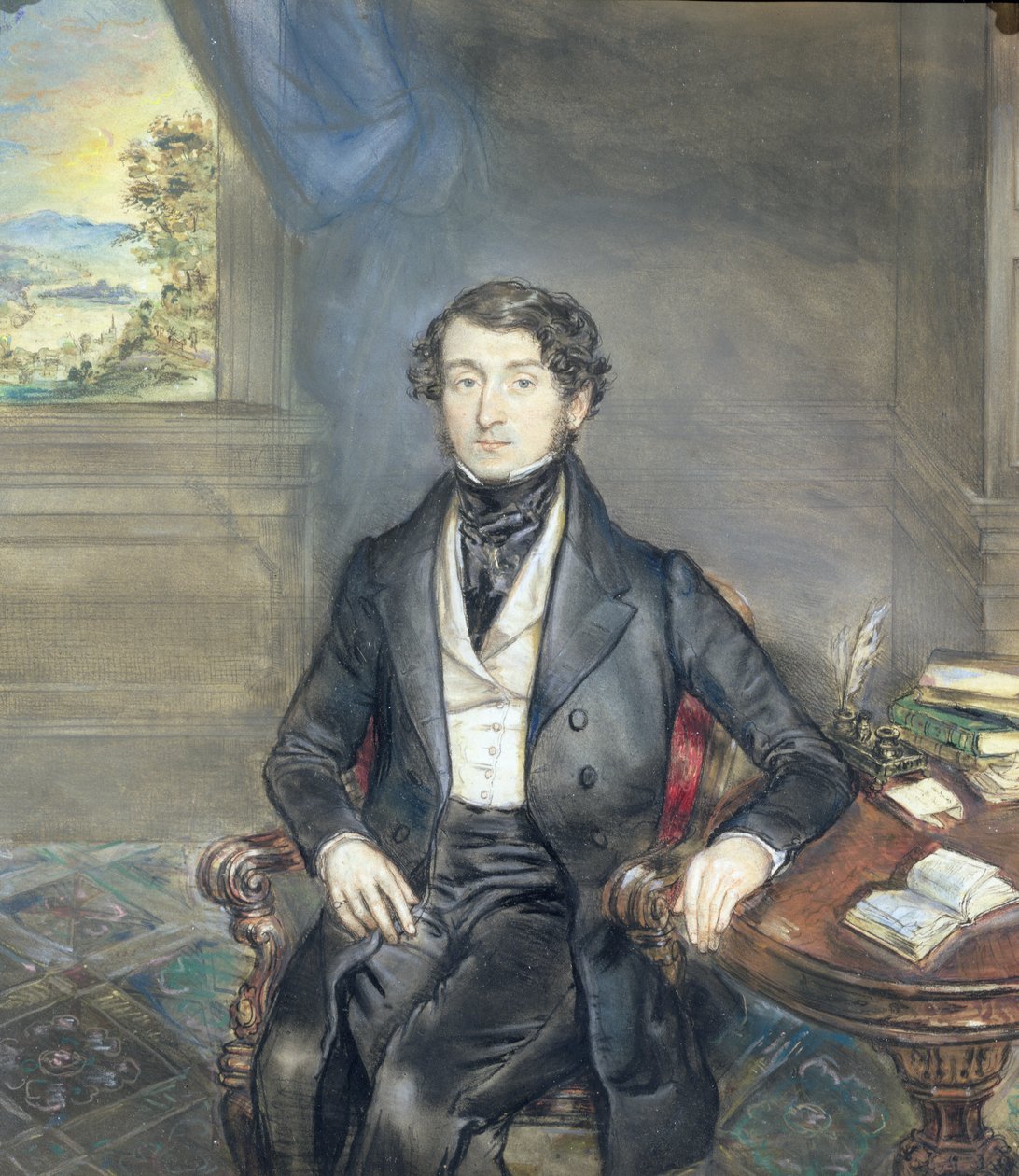 Portrét gentlemana v interiéru, kolem roku 1830 (pár viz 126403) od English School