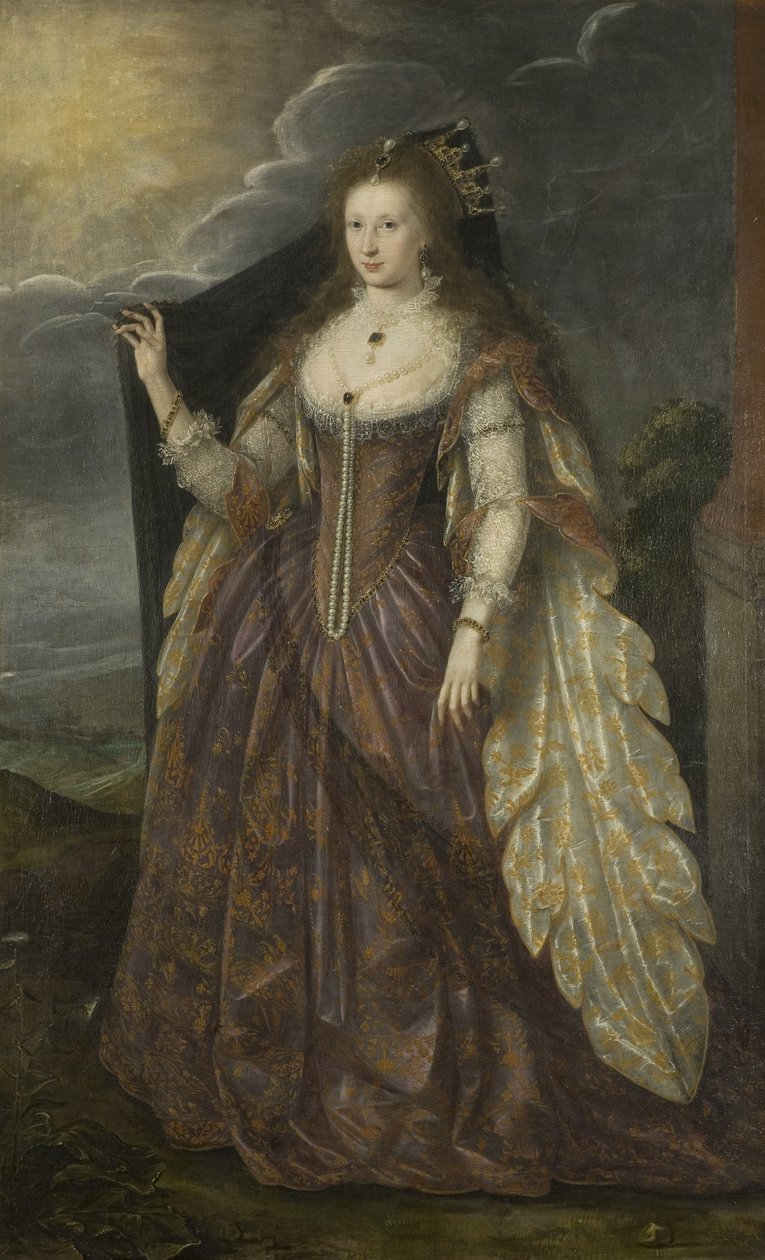Portrét dámy, cca 1615 (olej na plátně) od English School