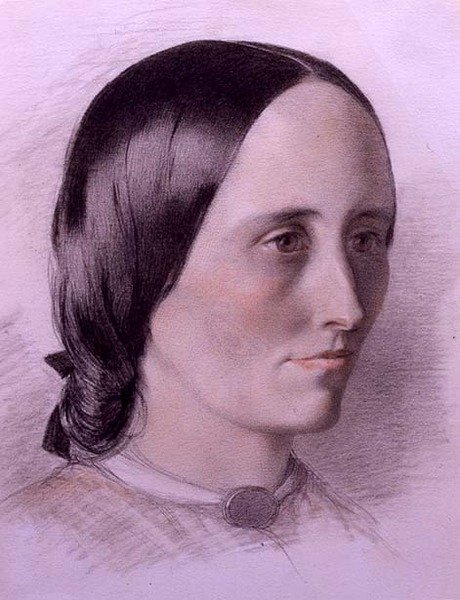 Portrét ženy, kolem roku 1840 (barevné křídy na papíře) od English School