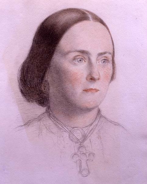 Portrét mladé ženy, kolem roku 1840 (barevné křídy na papíře) od English School