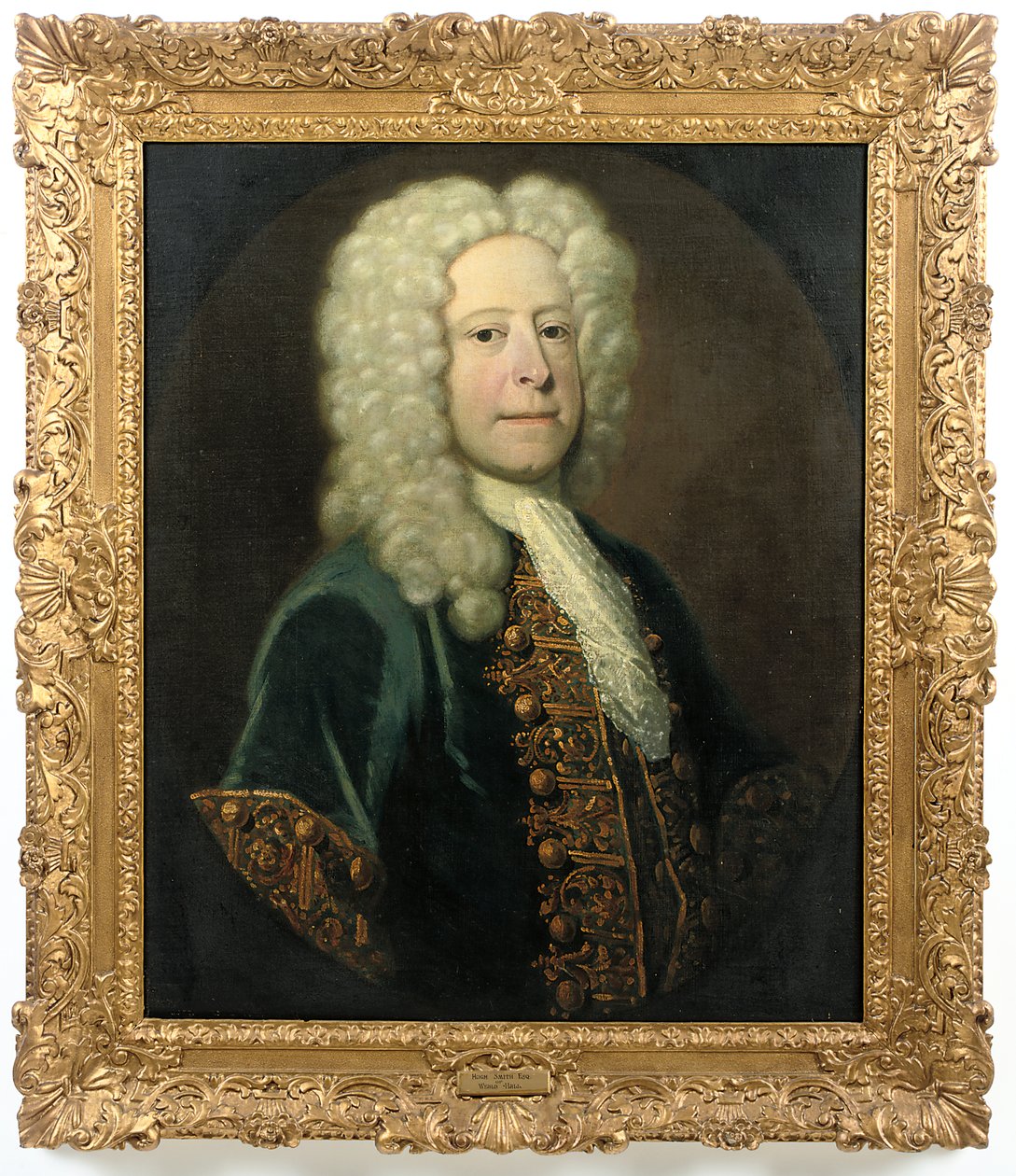 Portrét gentlemana, tradičně identifikovaného jako Hugh Smith z Weald Hall, šerif z Essexu (olej na plátně) (pár k 469083) od English School