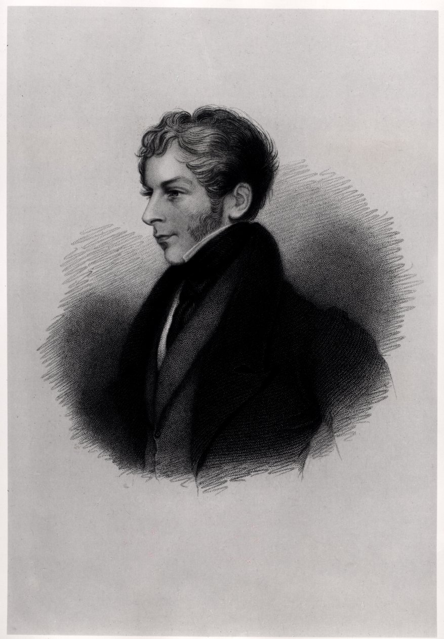 Portrét hraběte z Clare, od ilustrací k životu a dílu lorda Byrona, svazek II, E.F.Fuden, 1833-34 od English School