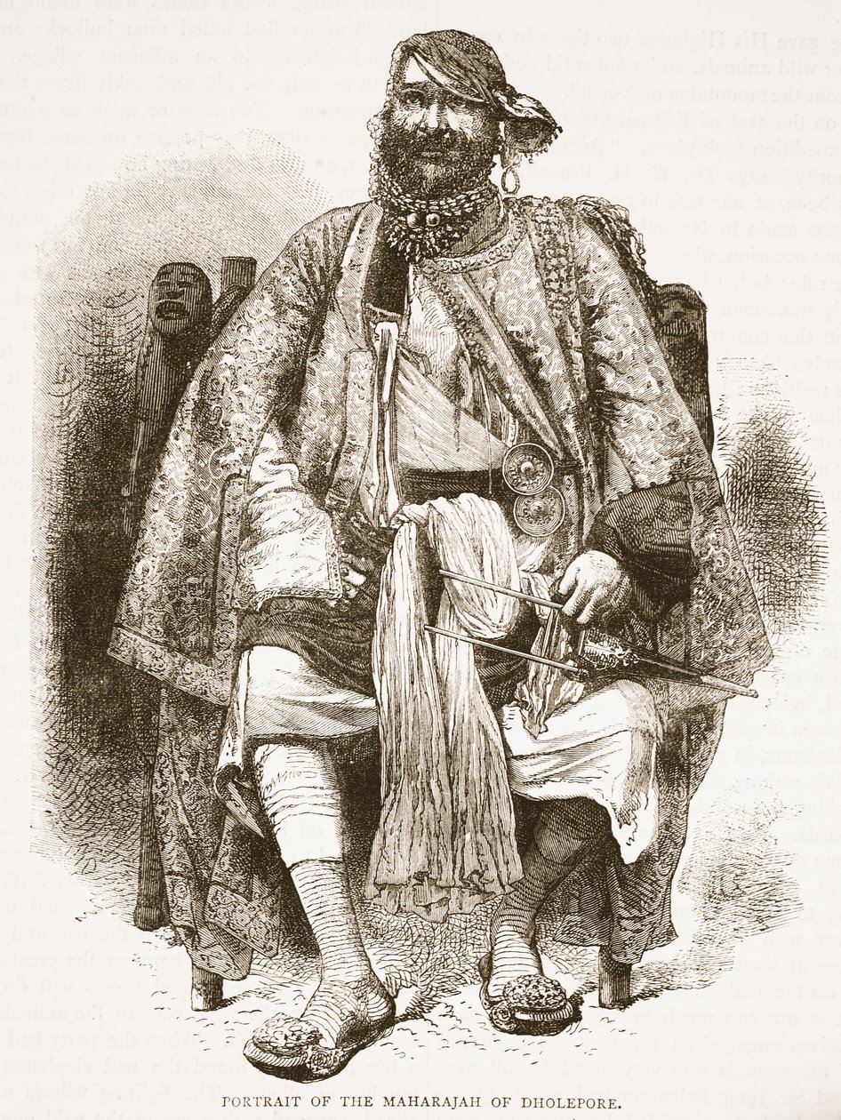 Portrét mahárádži z Dholepore, ilustrace z Cassells Illustrated History of England od English School