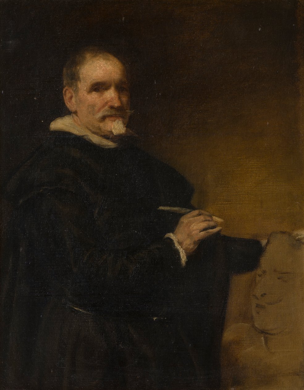 Portrét údajně Alonsa Cana (1601-1667, kolem 1800-1900 (olej na plátně) od English School