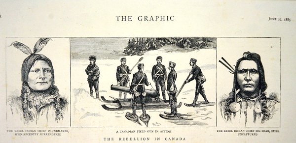 Portréty Rebel Chiefs Poundmaker a Big Bear, publikované v 