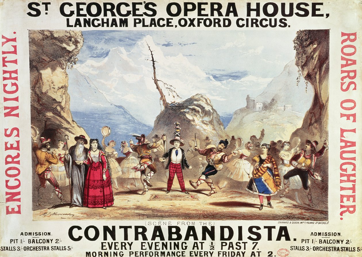 Plakát s reklamou na operu St.George