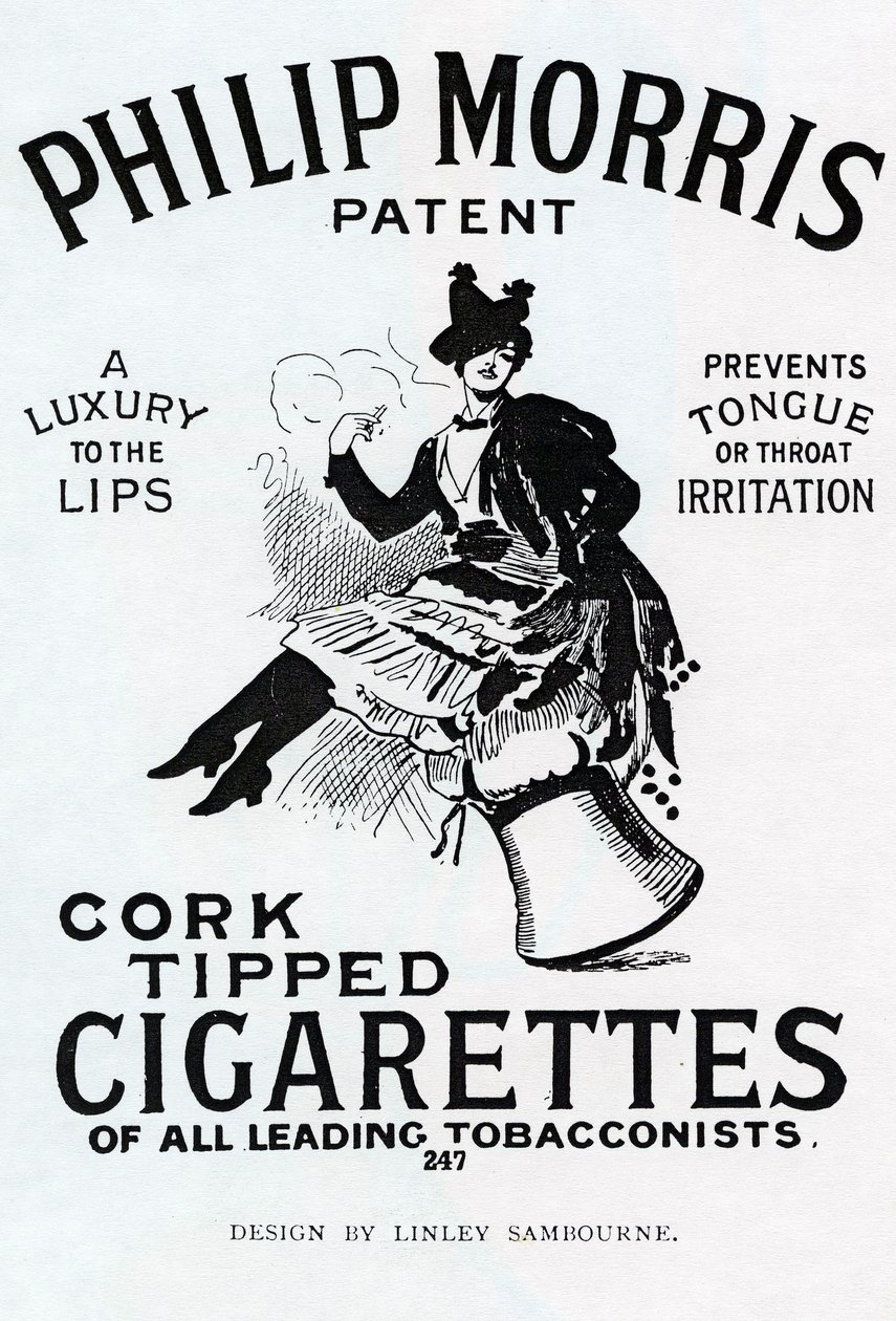 Plakát pro cigarety Philip Morris, navržený Linsay Sambourne, 1896 od English School