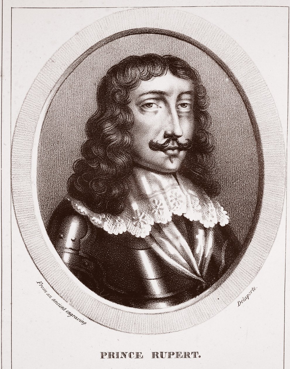 Princ Rupert, ze starověké rytiny, připisované Delaportovi, ryl de Ducarme od English School