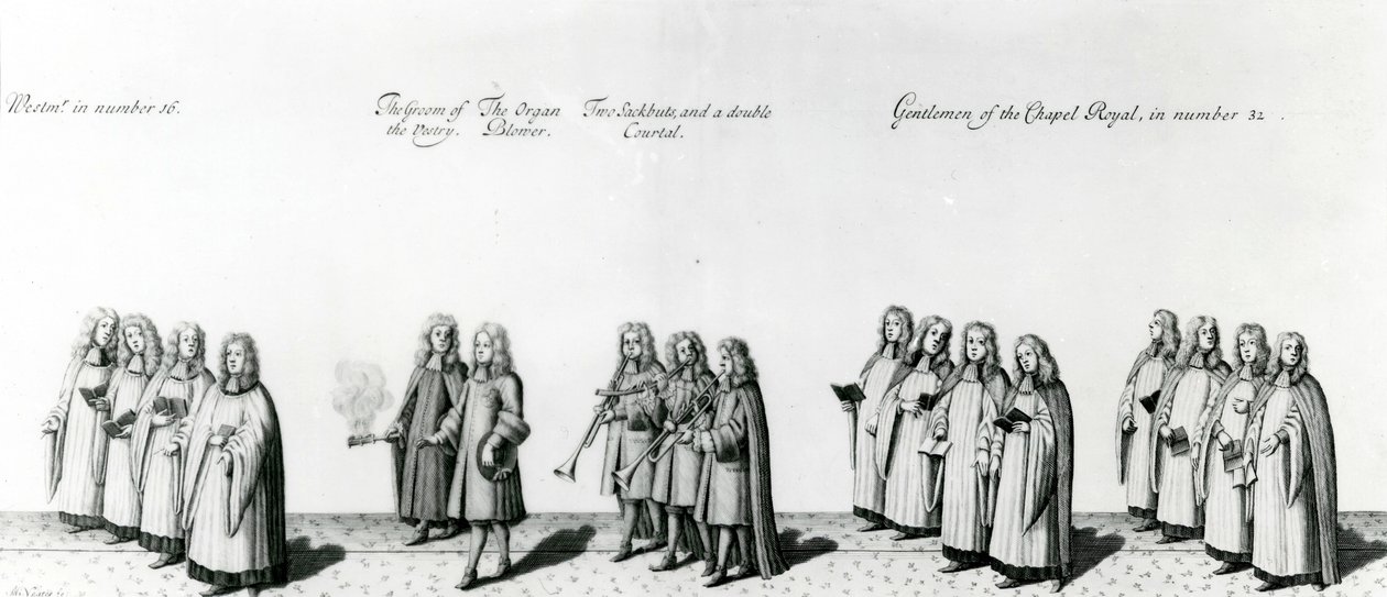 Procesí při korunovaci Jakuba II., 1687 od English School