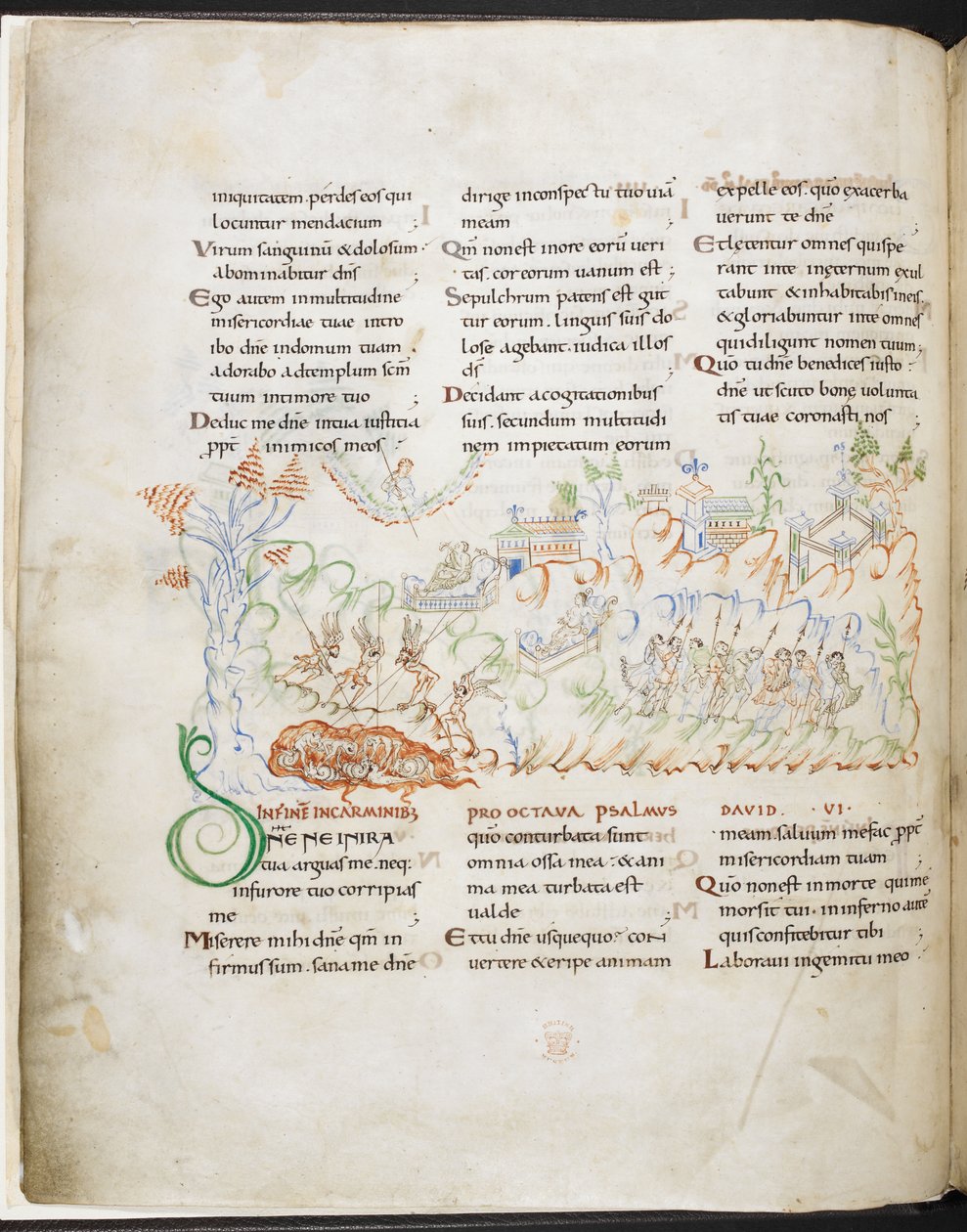 Žalm 6 z Harley Psalter, Harley MS 603 f.3v od English School