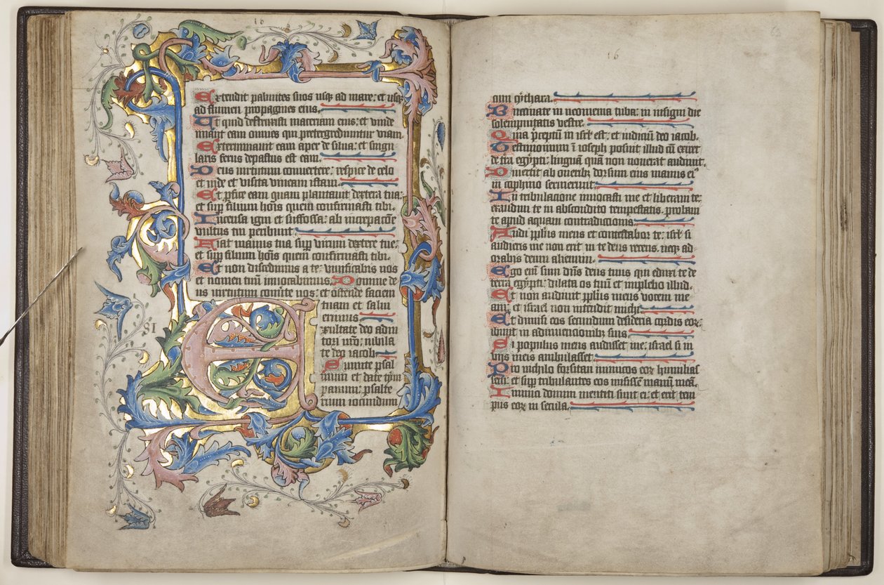 Žaltář s kalendářem použití Sarum, cca 1425-75 (inkoust, barva a zlato na pergamenu) od English School