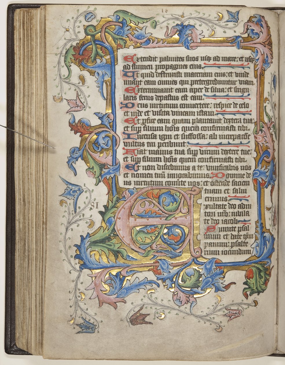 Žaltář s kalendářem použití Sarum, cca 1425-75 (inkoust, barva a zlato na pergamenu) od English School