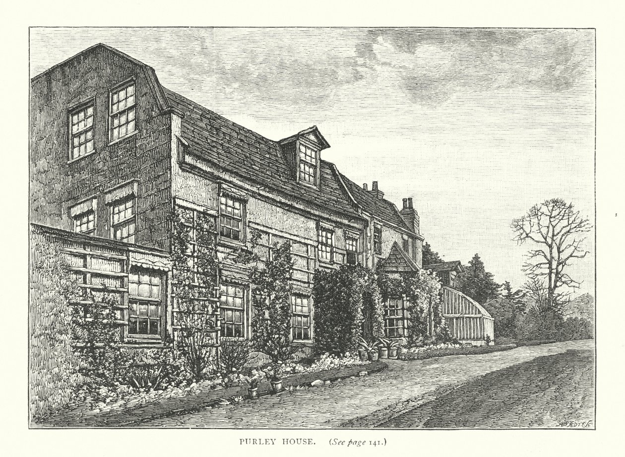 Purley House (rytina) od English School