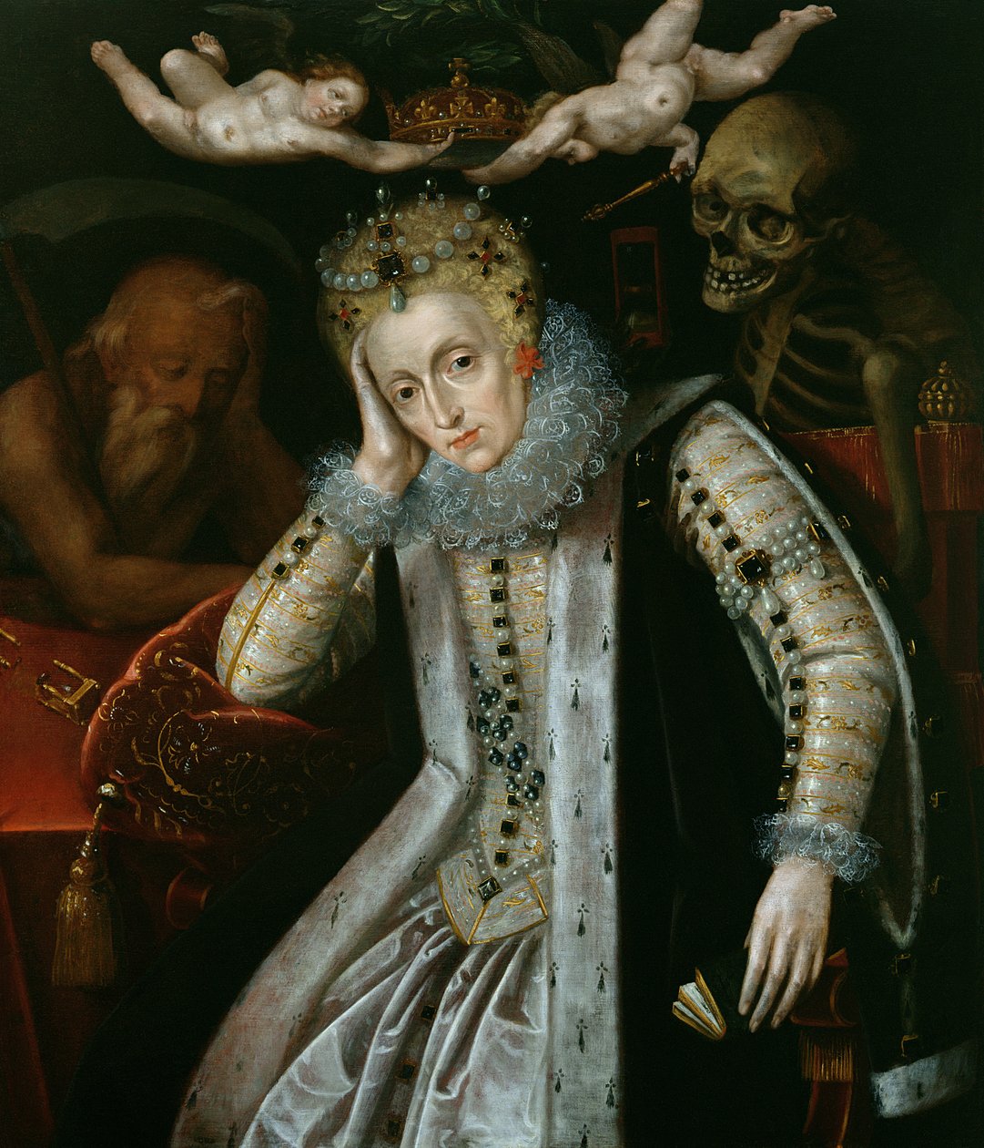 Královna Alžběta I. (1538-1603) ve stáří, kolem roku 1610 od English School