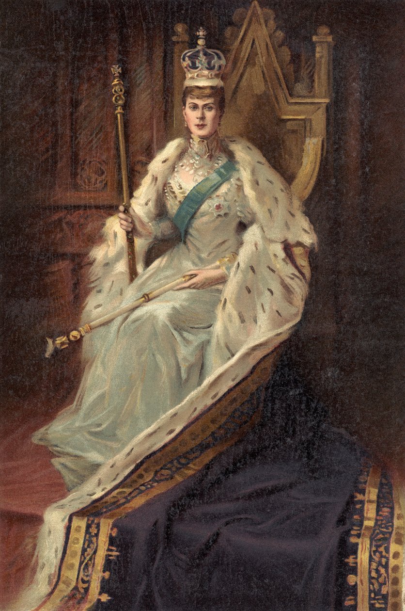 Královna Marie, choť krále Jiřího V., z "The Illustrated London News" (tisk) od English School