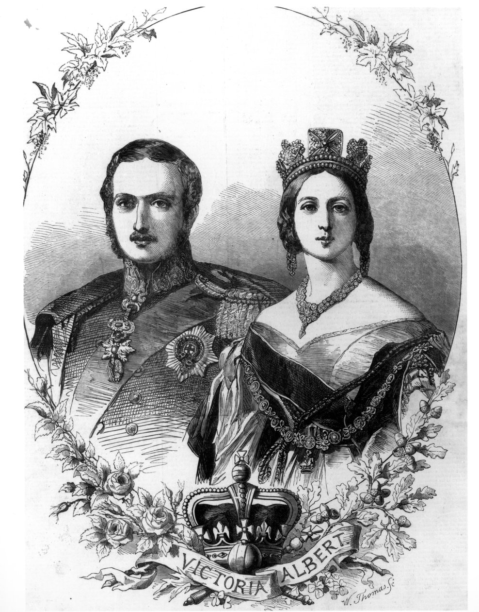 Královna Viktorie (1819-1901) a princ Albert (1819-61) vyryl W. Thomas, 1844 od English School