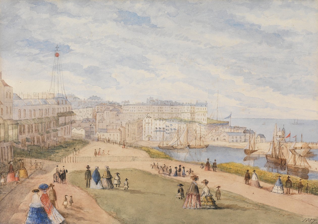 Ramsgate, West Cliff, 1857 (čb na papíře) od English School