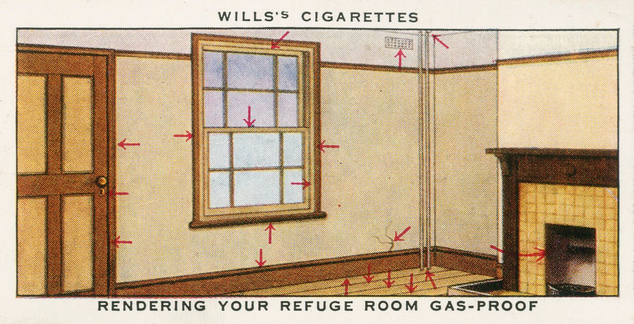 Plynotěsnost úkrytové místnosti (barevná litografie) od English School