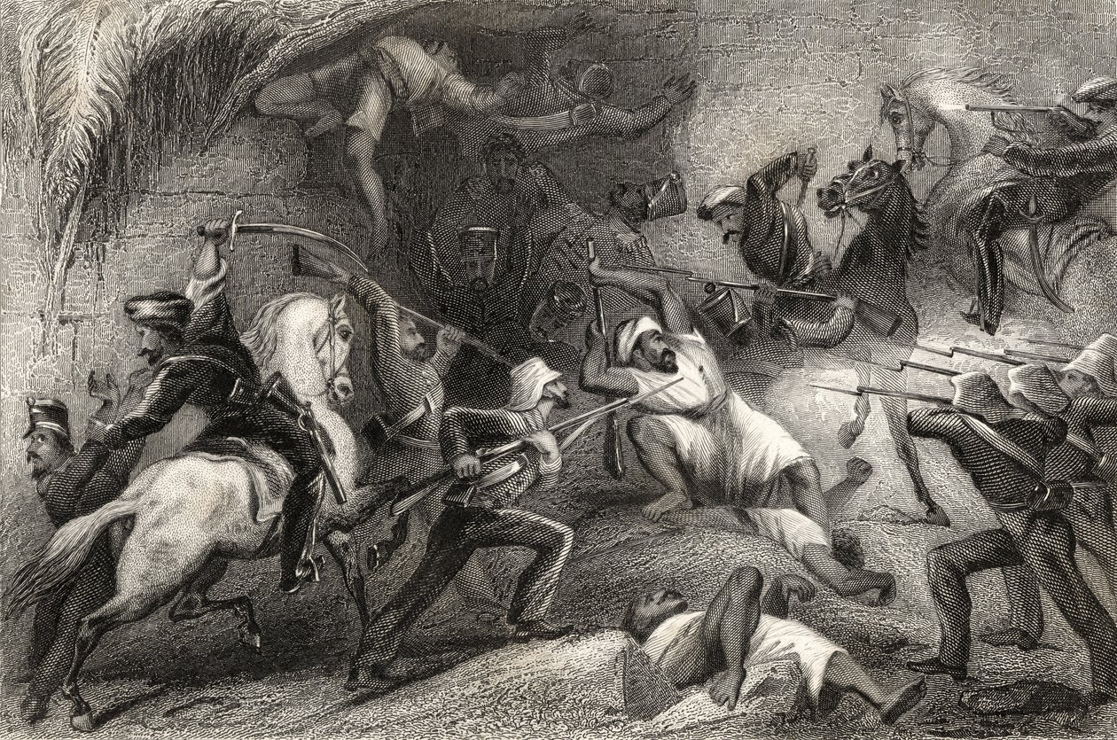 Odražení výpadu z Dillí, z „Historie indické vzpoury“ publikované v roce 1858 od English School