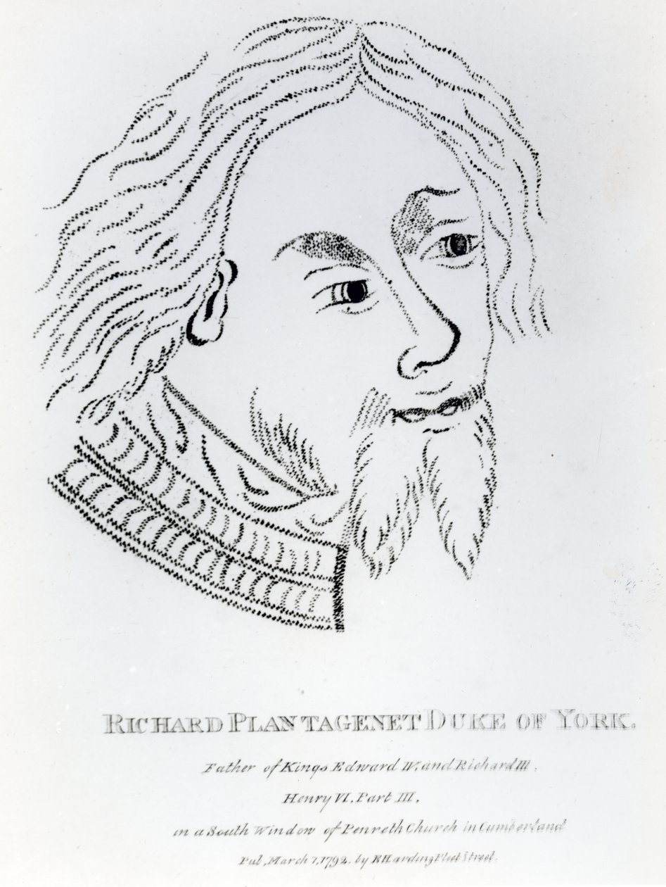 Richard of York, 3. vévoda z Yorku, publikoval v roce 1792 (rytina) od English School