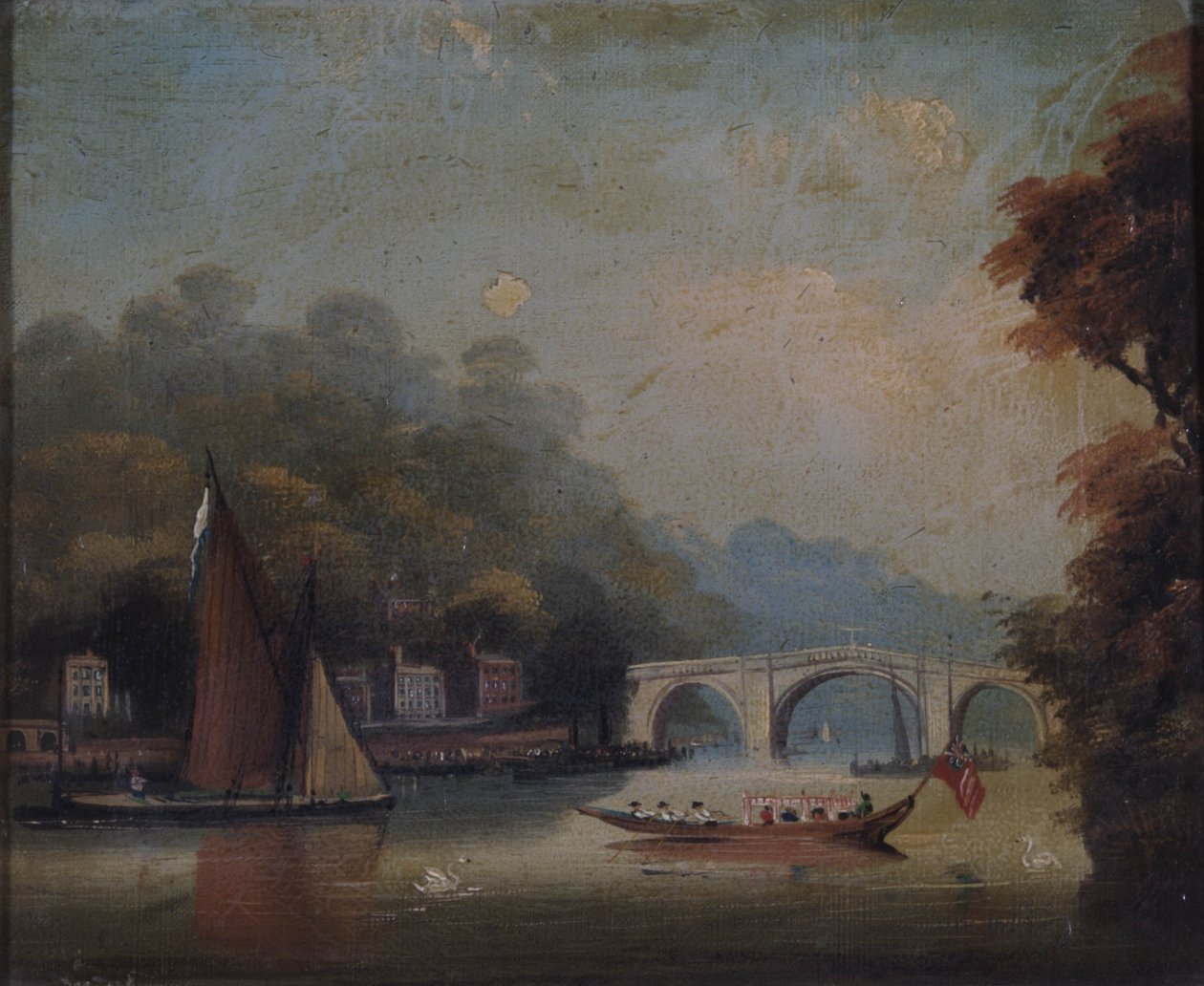 Richmond Bridge při pohledu na Twickenham, Middlesex od English School