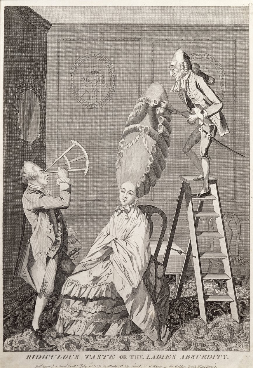 Ridiculous Taste aneb The Ladies Absurdity, pub. od A. Darly, Londýn, 1771 od English School