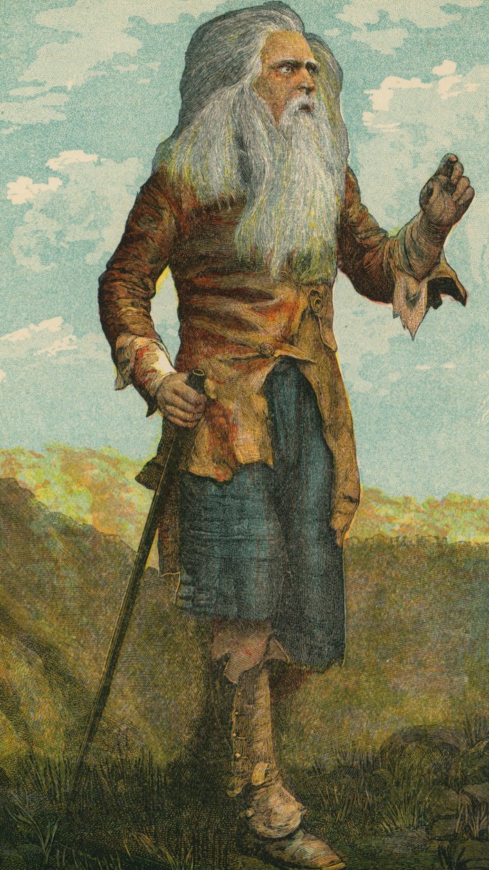 Rip Van Winkle (barevná litografie) od English School